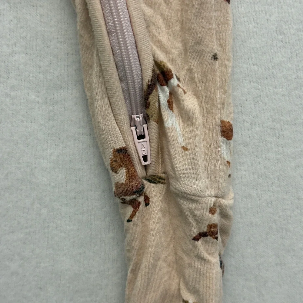 Angel Dear Long Sleeve Footie Zippy Jumpsuit 18-24‎ Months Horse Print Fold Over